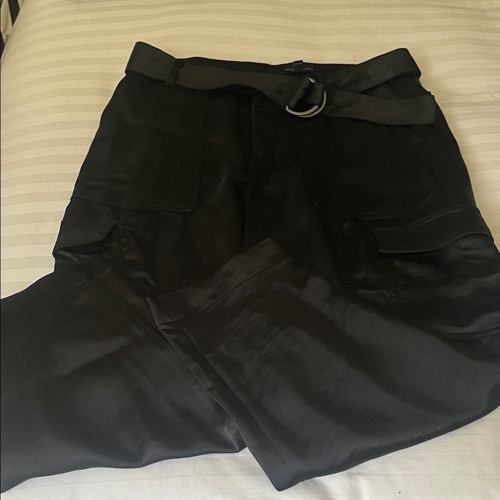 Women’s Banana Republic Satin Cargo pants  Black Cargo Pants